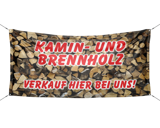 Werbebanner Banner Kamin- und Brennholz Verkauf