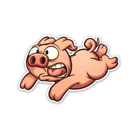 Premium Aufkleber Sticker Autoaufkleber- RUNNING PIG