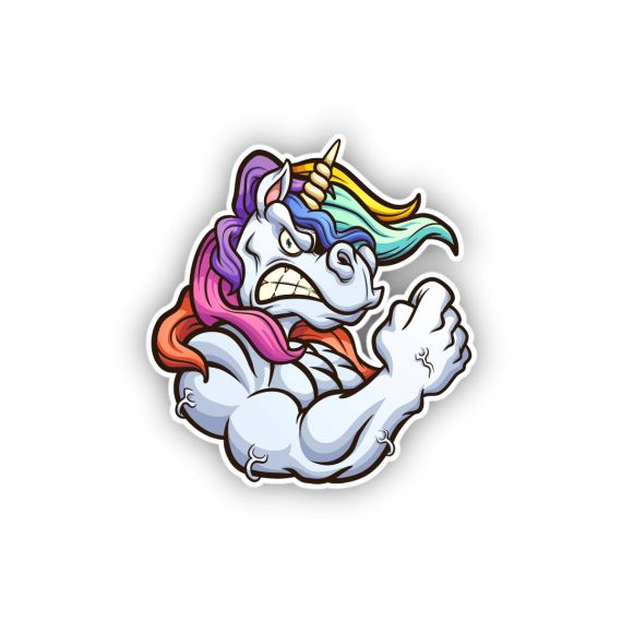 Aufkleber Sticker Angry Unicorn