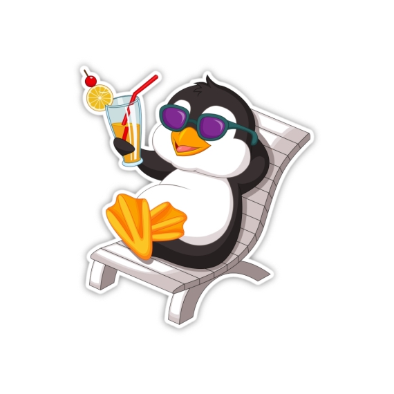 Aufkleber Sticker Cooler Pinguin