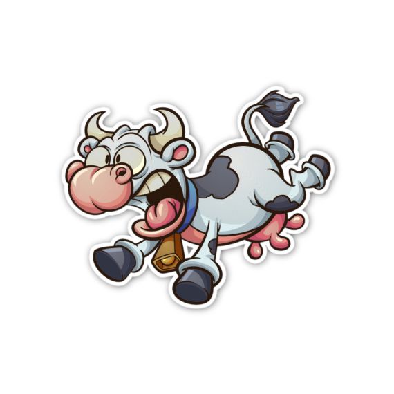 Aufkleber Sticker Crazy Cow