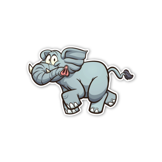 Aufkleber Sticker Running Elephant