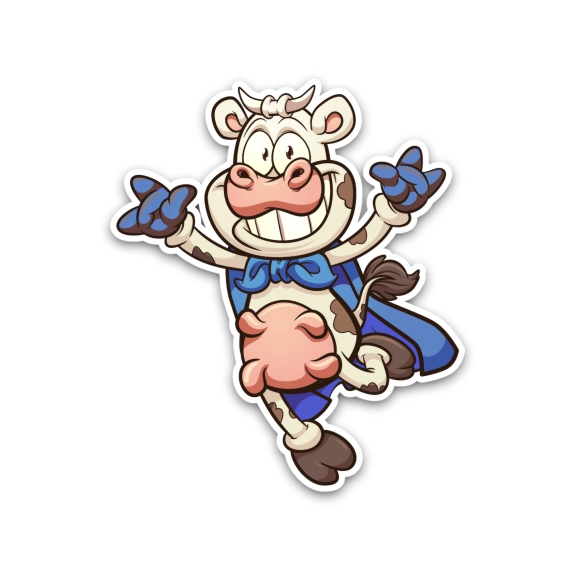 Aufkleber Sticker Super Cow