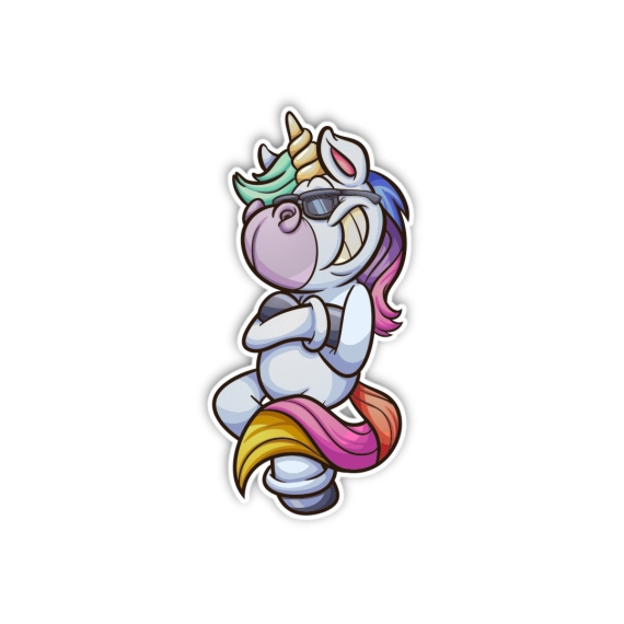 Aufkleber Sticker Cool Unicorn