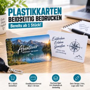 Plastikkarten beidseitig bedrucken lassen – Vorder- und Rückseite individuell