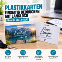 Plastikkarten mit Langloch bedrucken lassen – individuell ab 1 Stück