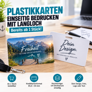 Plastikkarten mit Langloch bedrucken lassen – individuell ab 1 Stück