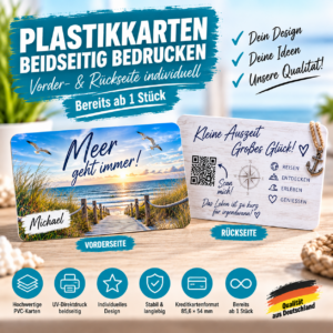 Plastikkarten beidseitig bedrucken lassen – Vorder- und Rückseite individuell