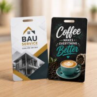 Personalisierte PVC Karten mit Langloch für Unternehmen und Vereine