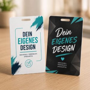 Plastikkarten mit Langloch bedrucken - Individuell bedruckte Plastikkarten mit Langloch und eigenem Design