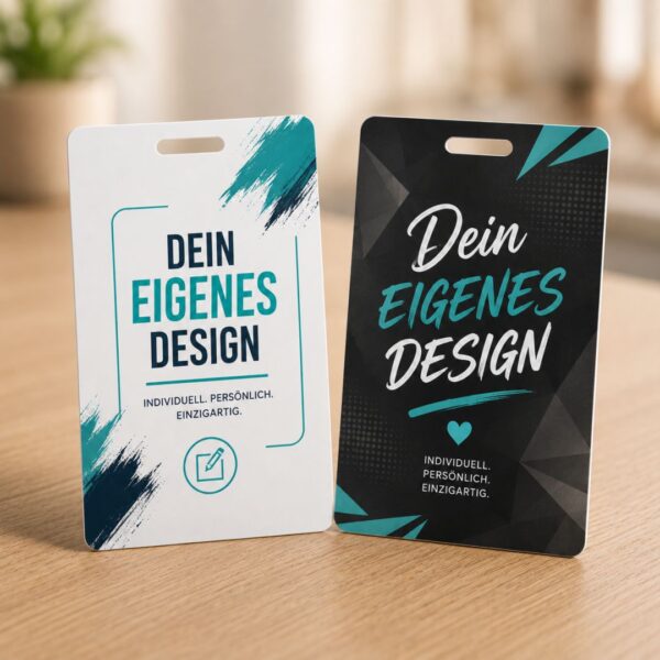 Plastikkarten mit Langloch bedrucken - Individuell bedruckte Plastikkarten mit Langloch und eigenem Design