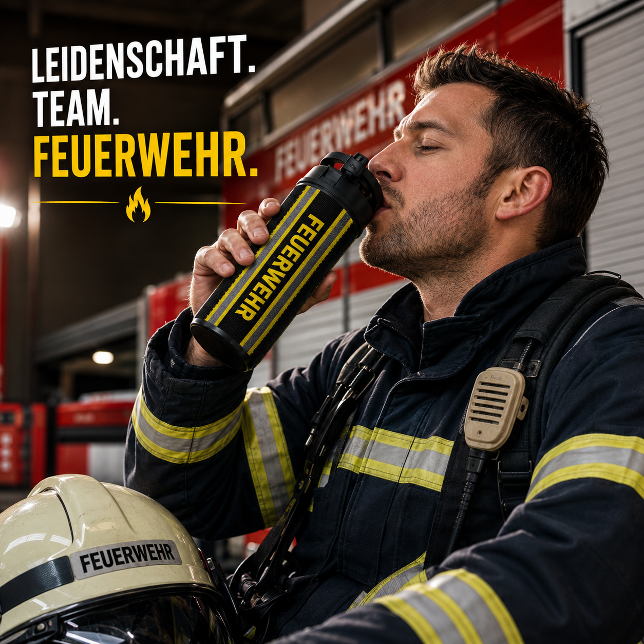 Feuerwehr Tumbler Schlauch Design Black