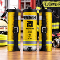 Feuerwehr Tumbler 600 ml im Atemluftflaschen-Design – Thermobecher für Feuerwehrleute