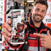 Rettungsdienstler präsentiert Tumbler 600 ml mit Kein 9-to-5 Job Motiv