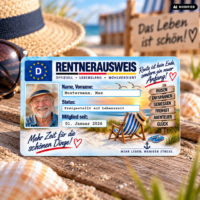 Rentnerausweis personalisiert Vorderseite und Rückseite aus PVC