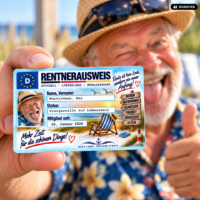 Rentnerausweis personalisiert Vorderseite und Rückseite aus PVC