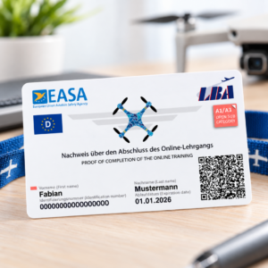 EU-Kompetenznachweis A1/A3 als bedruckte Plastikkarte im Kreditkartenformat