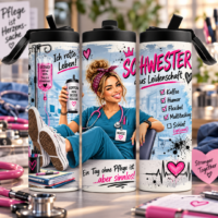 Pflege Tumbler Schwester aus Leidenschaft für Pflegekräfte mit humorvollem Design