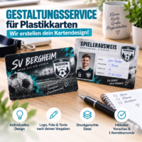 Gestaltungsservice für Plastikkarten – individuelles Kartendesign mit Logo, Foto und Text erstellen lassen